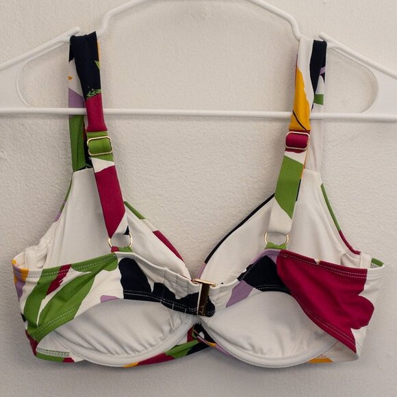 Anne Cole Floral Underwire Bikini Top 36C/38B Adjustable Straps Swimwear - Picture 2 of 3